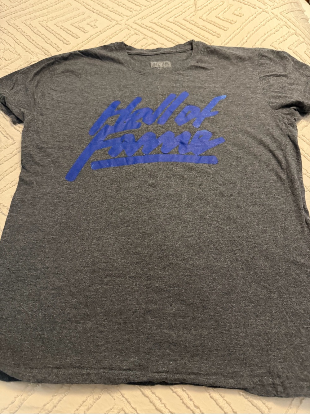 Men's Short Sleeve Graphic Tee - Charcoal with Blue Script